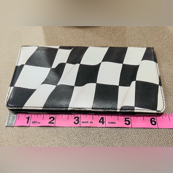 Leather Check Book Cover- NASCAR Checkered Flag - Picture 1 of 8